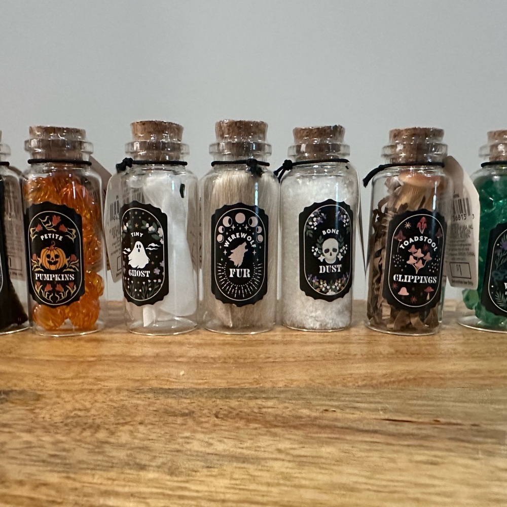 2025 Target Bullseye Playground Halloween Glass Potion Bottles Full Set Of 7 New